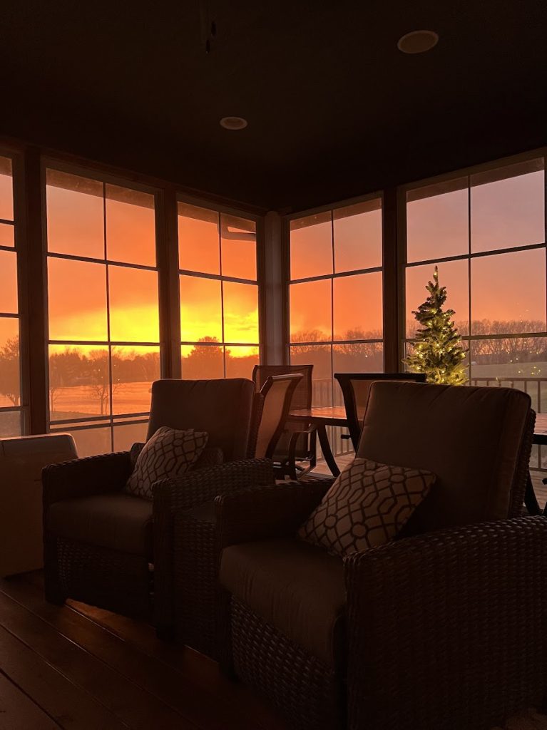 screen porch Christmas
