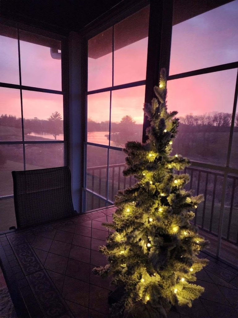 screen porch Christmas